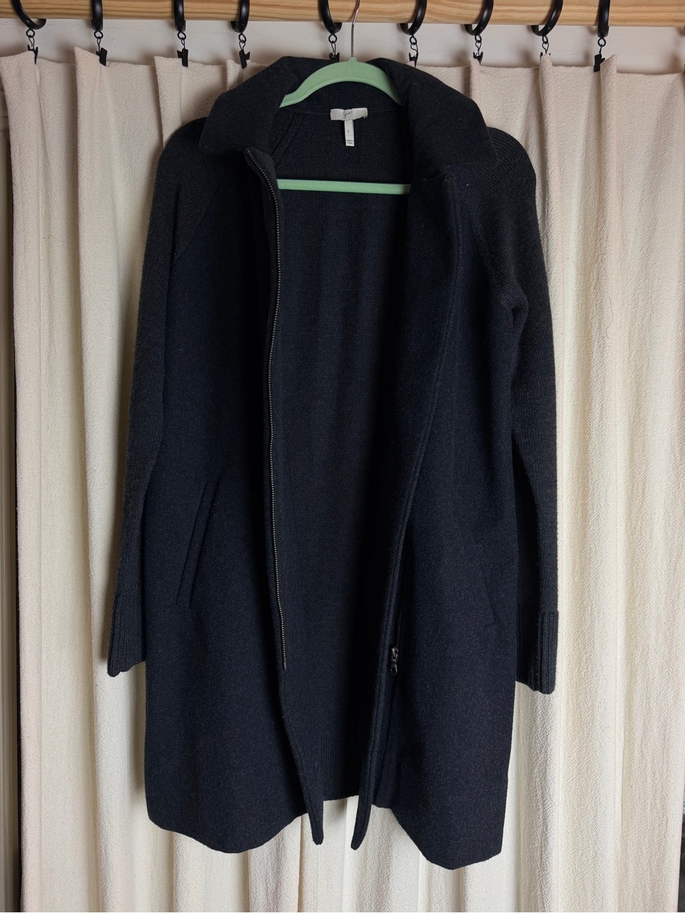 Joie | Zip Up Collared Cardigan Jacket L